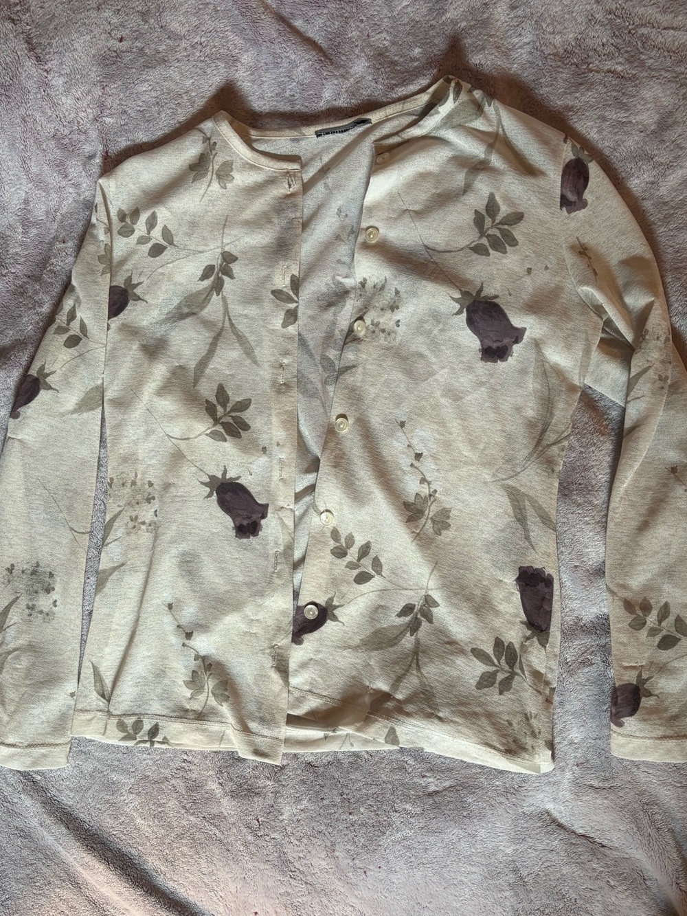 cream floral blouse
